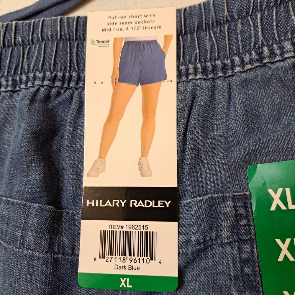 Hilary‎ Radley Pull On Short XL Blue NWT Tencel Lyocell 4.5 Inseam 1475-196